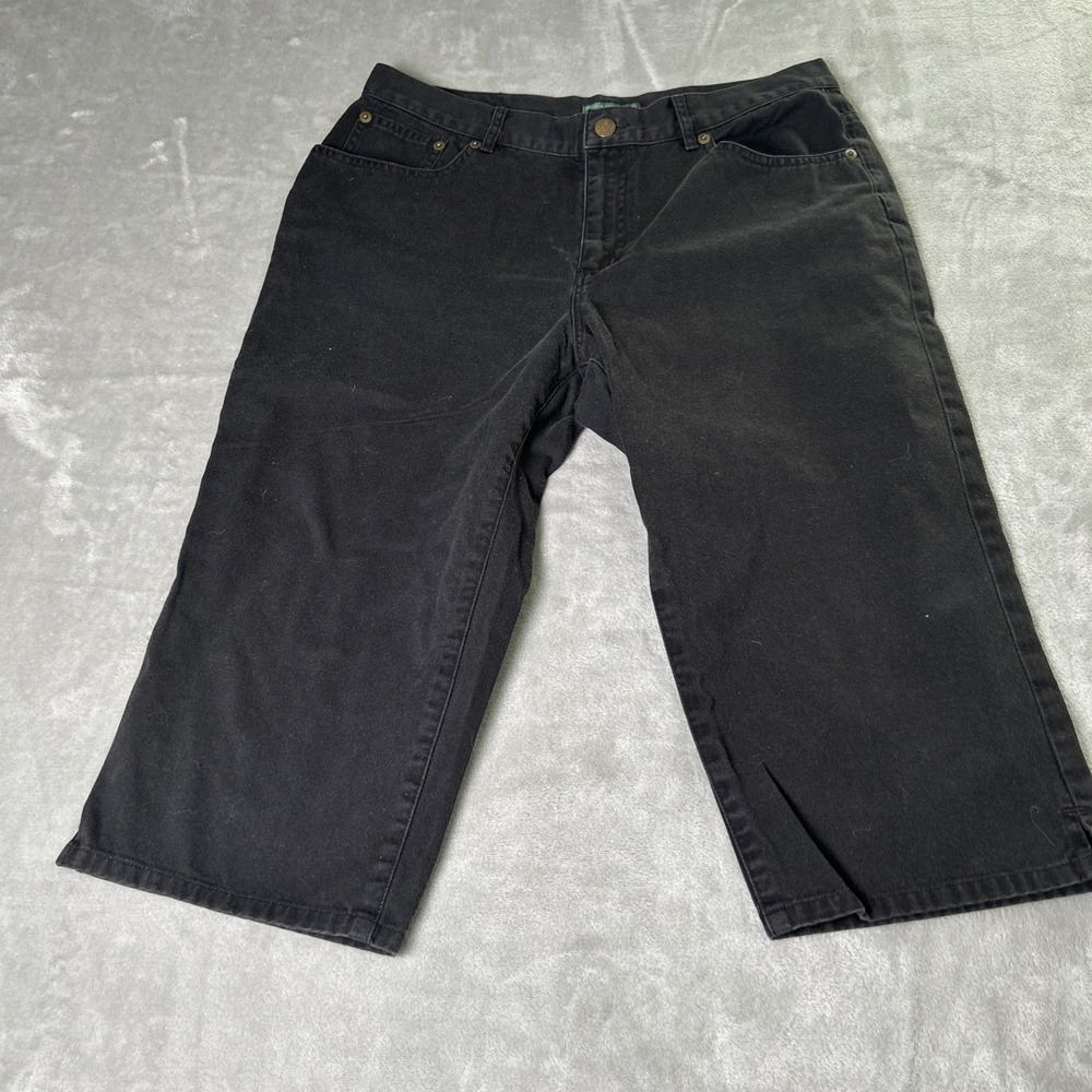 Lauren Jeans Co Ralph Lauren Petite Black capri Size 12P 100% cotton